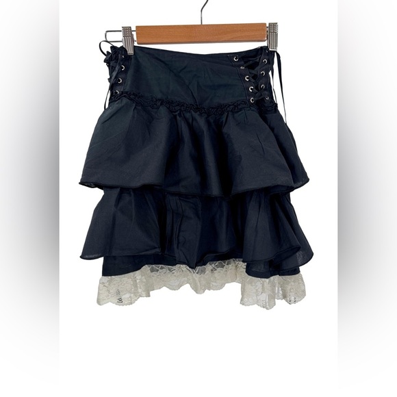 Morbid Threads 90’s Tiered Lace up Skirt - Picture 1 of 6
